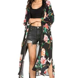FLORAL MAXI CARDIGAN